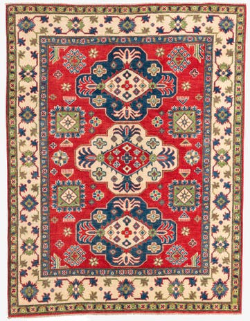 5' x 6' 5 Hand Knotted Kazak Rug