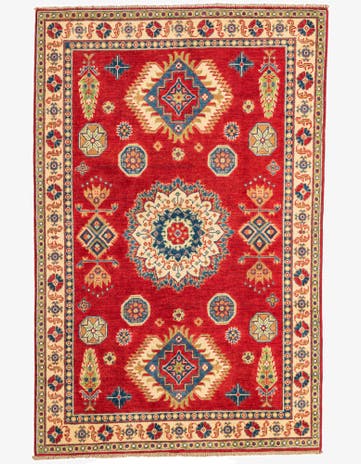 4' x 6' Hand Knotted Kazak Rug