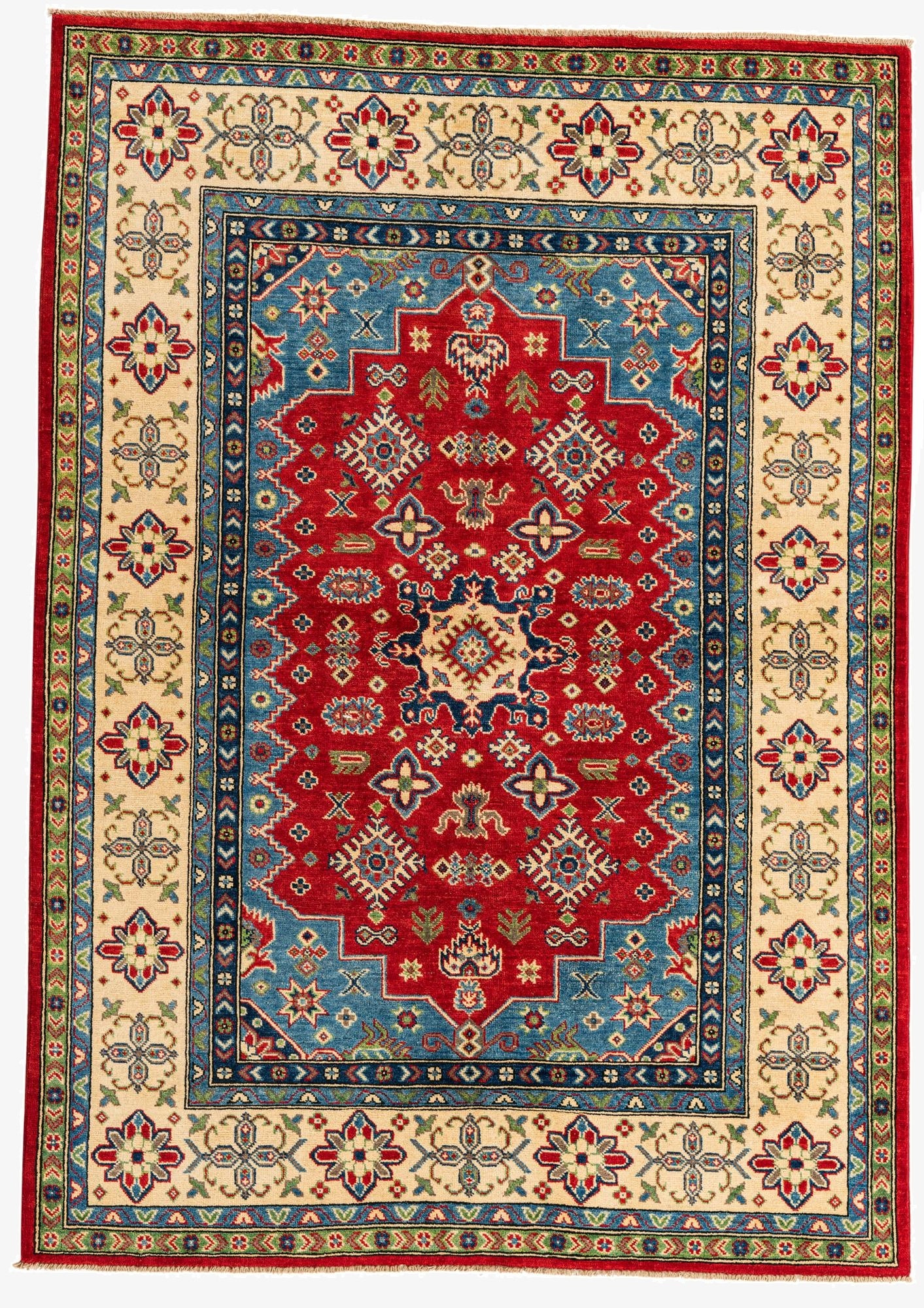 5' 7 x 7' 10  Hand Knotted Kazak Rug