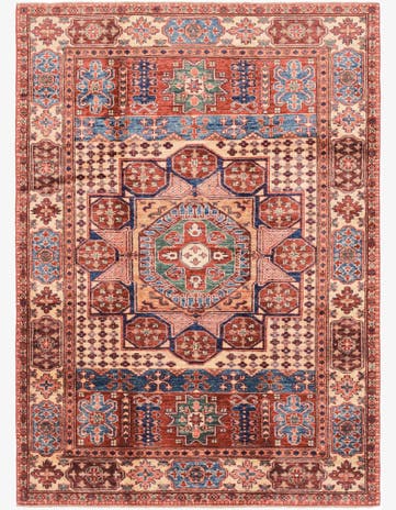 4' 3 x 6' 1 Hand Knotted Kazak Oriental Rug