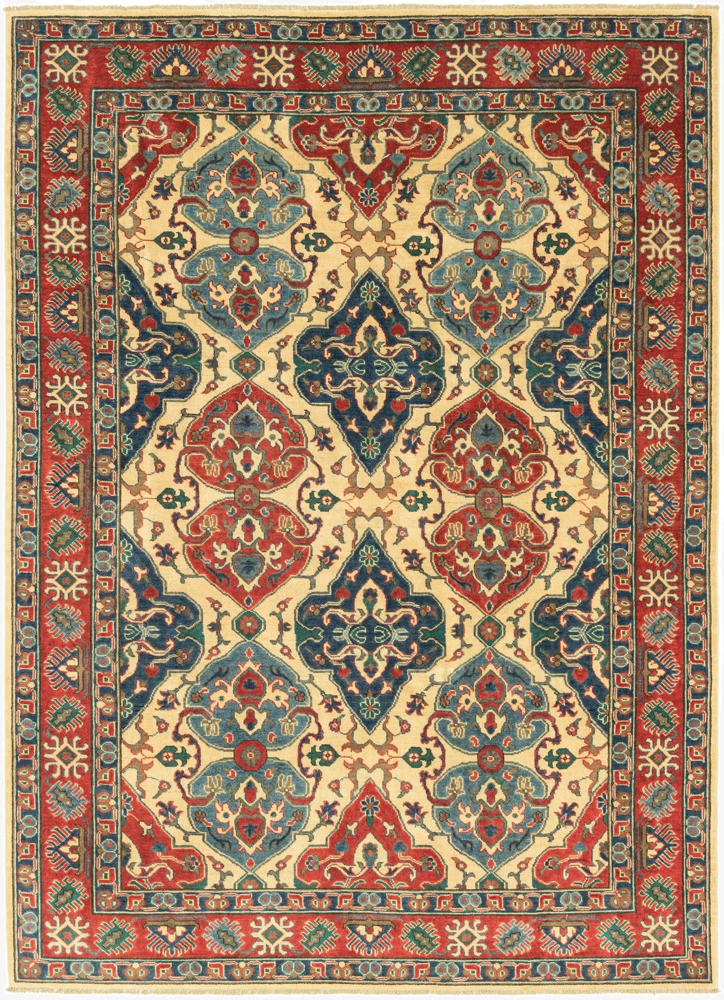 6' 8 x 9' 4  Hand Knotted Kazak Rug