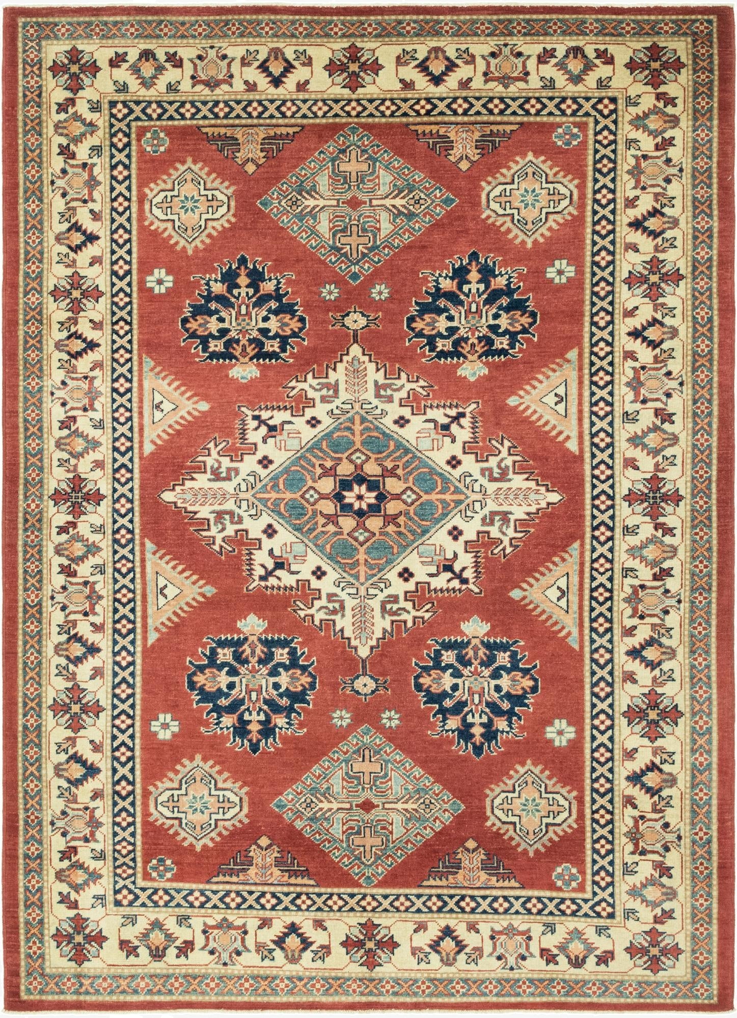 6' 3 x 8' 7  Hand Knotted Kazak Rug