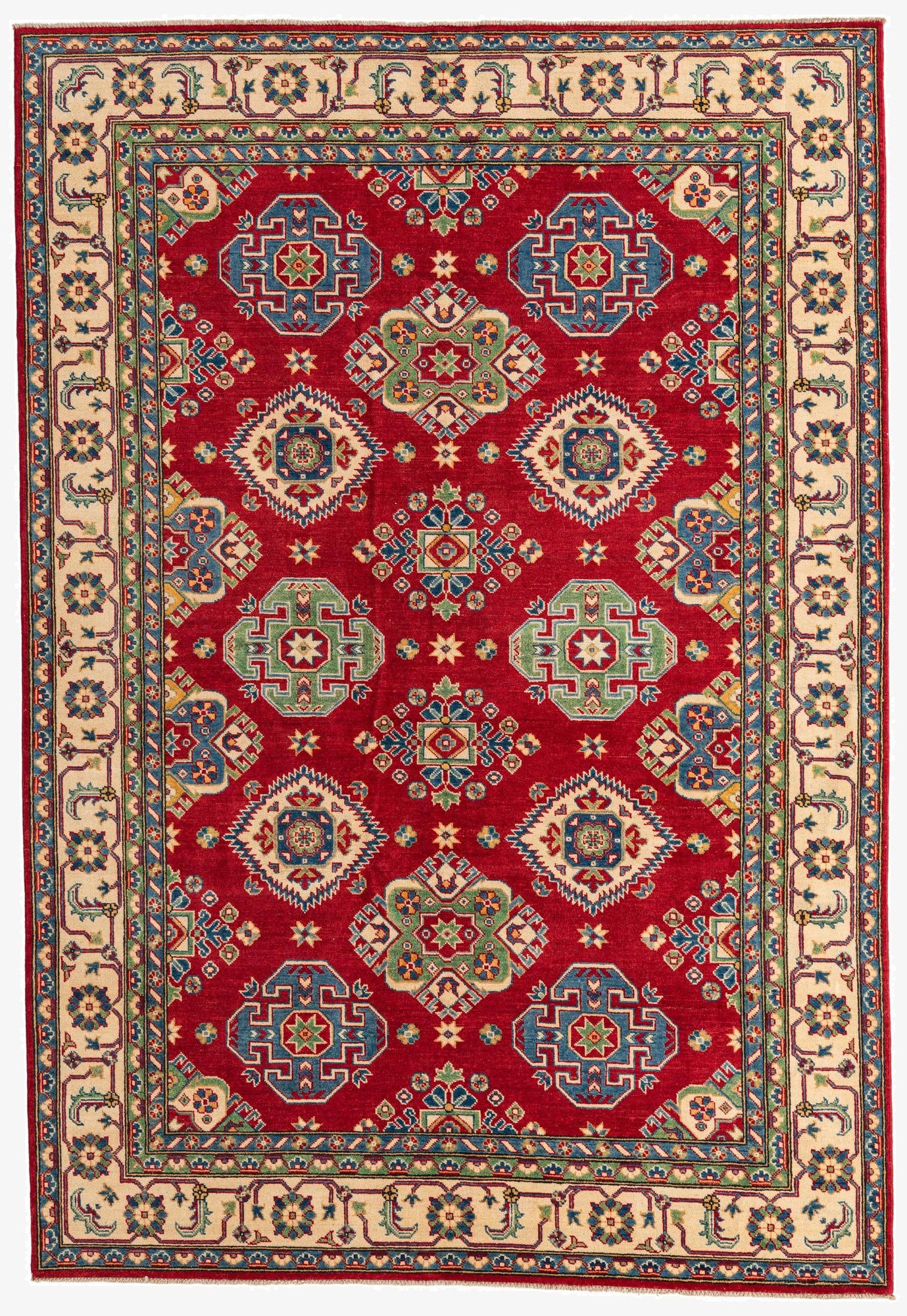 6' 7 x 9' 7  Hand Knotted Kazak Rug
