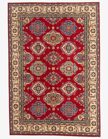 6' 7 x 9' 7 Hand Knotted Kazak Rug