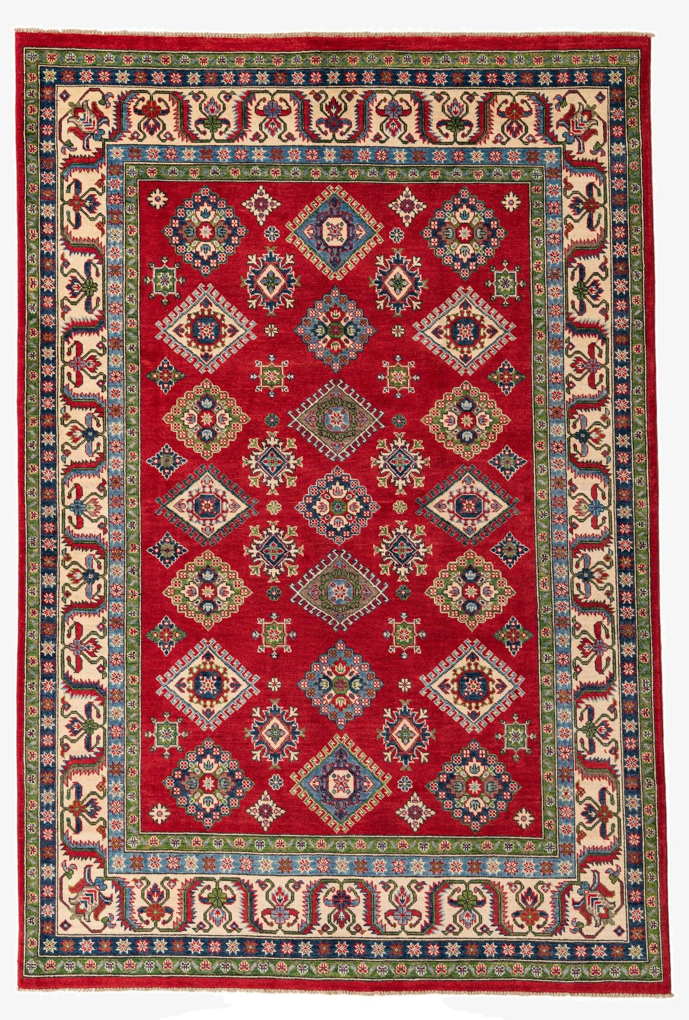 6' 6 x 9' 8  Hand Knotted Kazak Rug