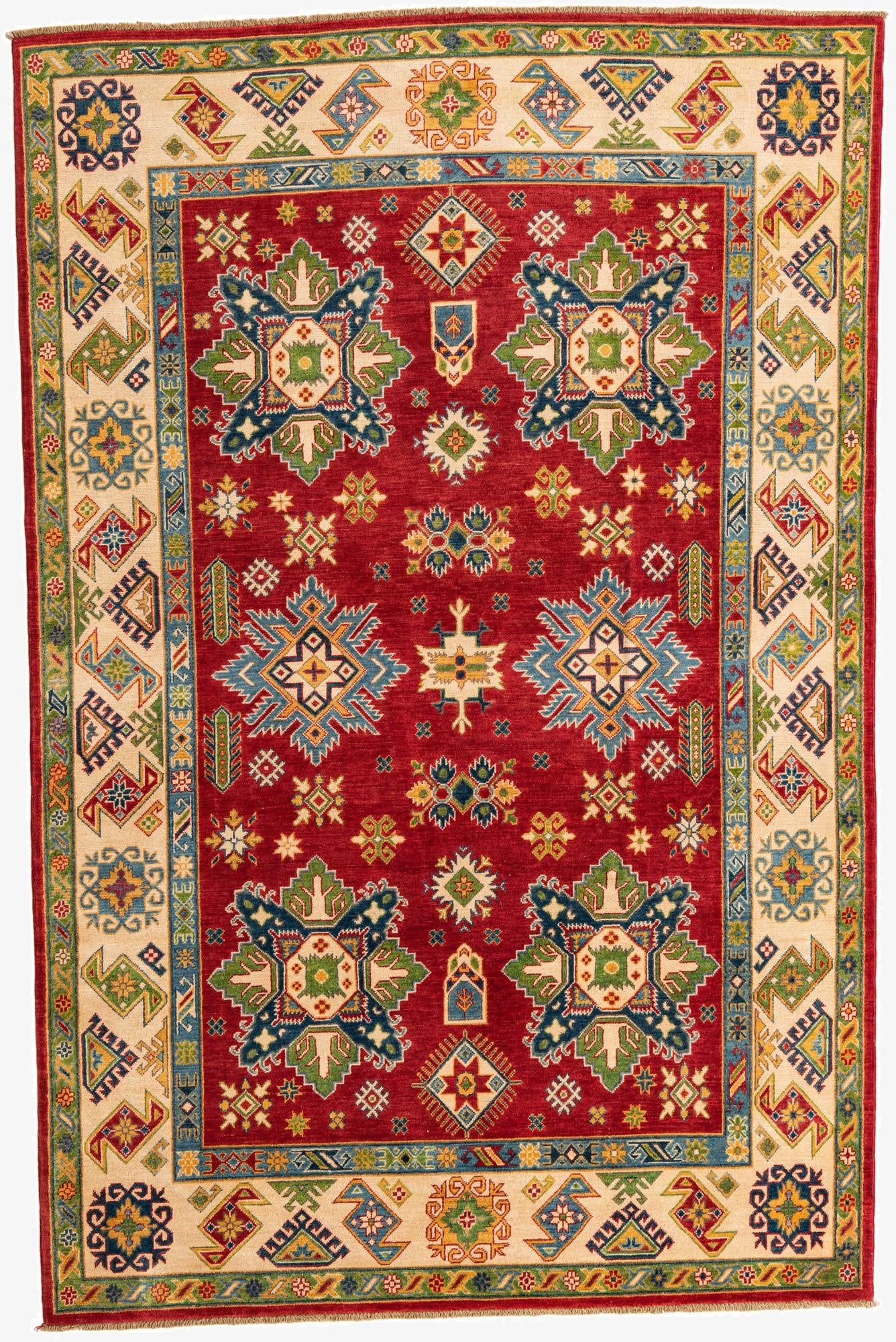 6' 6 x 10'  Hand Knotted Kazak Rug