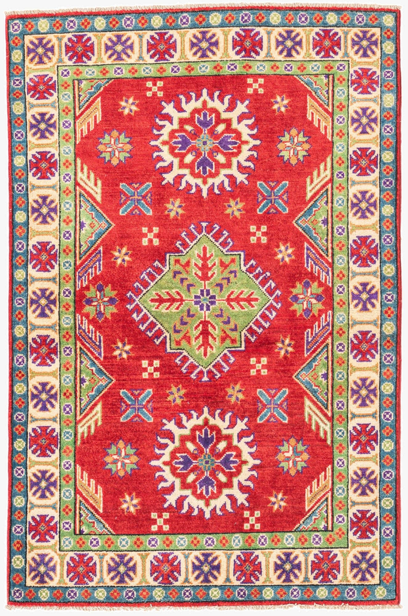 Primary image 3' 3 x 5'  Hand Knotted Kazak Rug