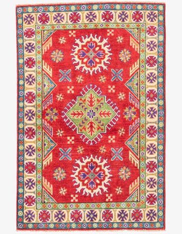 3' 3 x 5' Hand Knotted Kazak Rug
