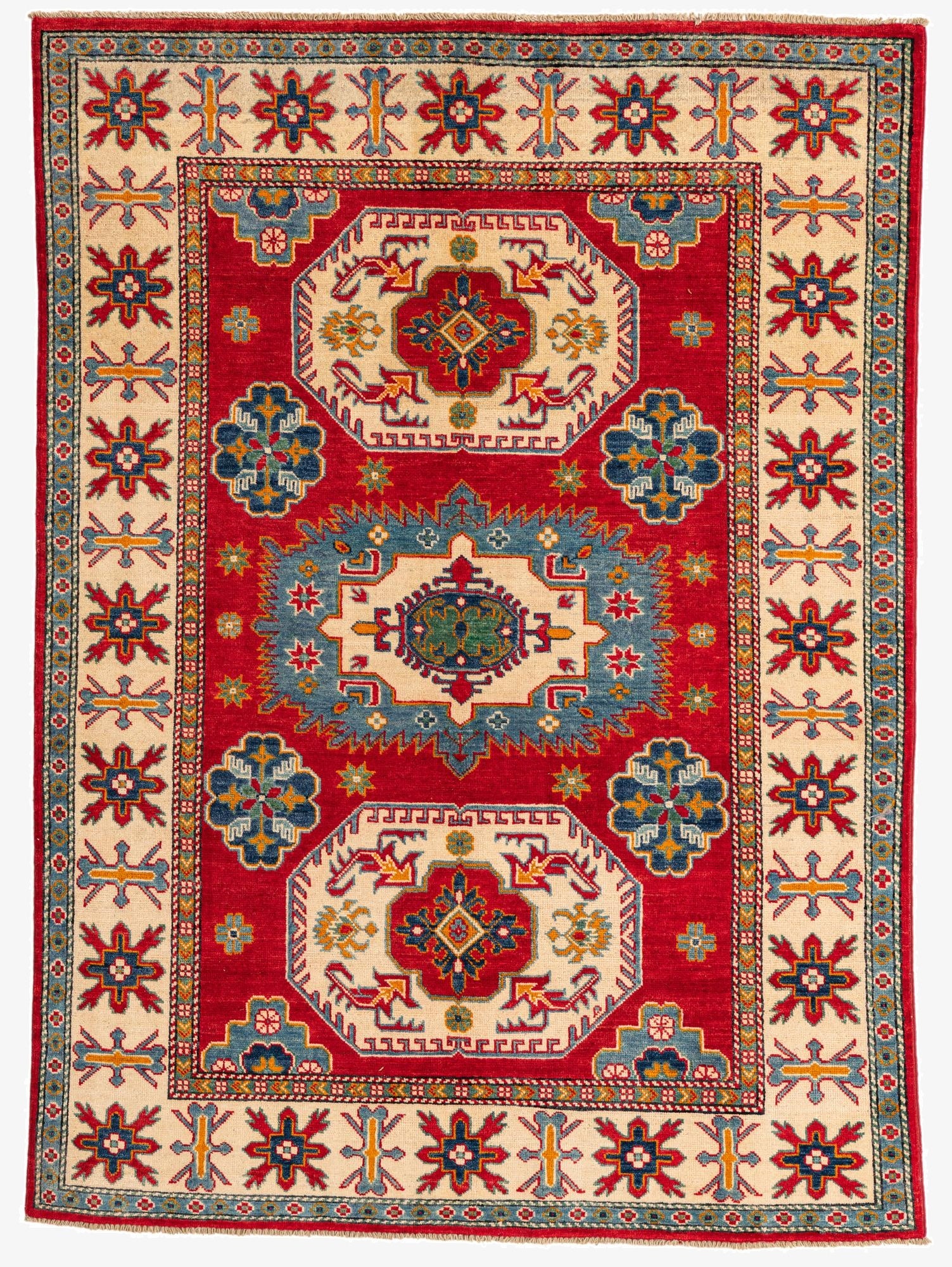 4' 10 x 6' 8  Hand Knotted Kazak Rug