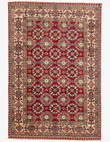 4' x 5' 10 Hand Knotted Kazak Rug