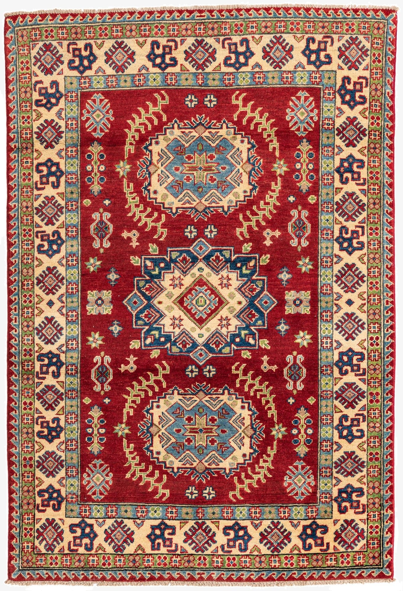 4' x 6'  Hand Knotted Kazak Rug