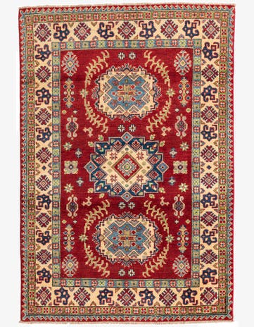 4' x 6' Hand Knotted Kazak Rug