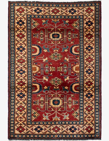4' x 5' 9 Hand Knotted Kazak Wool Rug