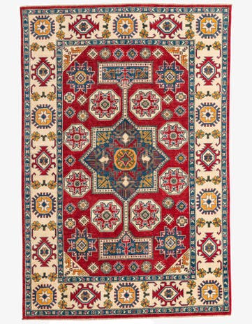 6' x 9' Hand Knotted Kazak Rug
