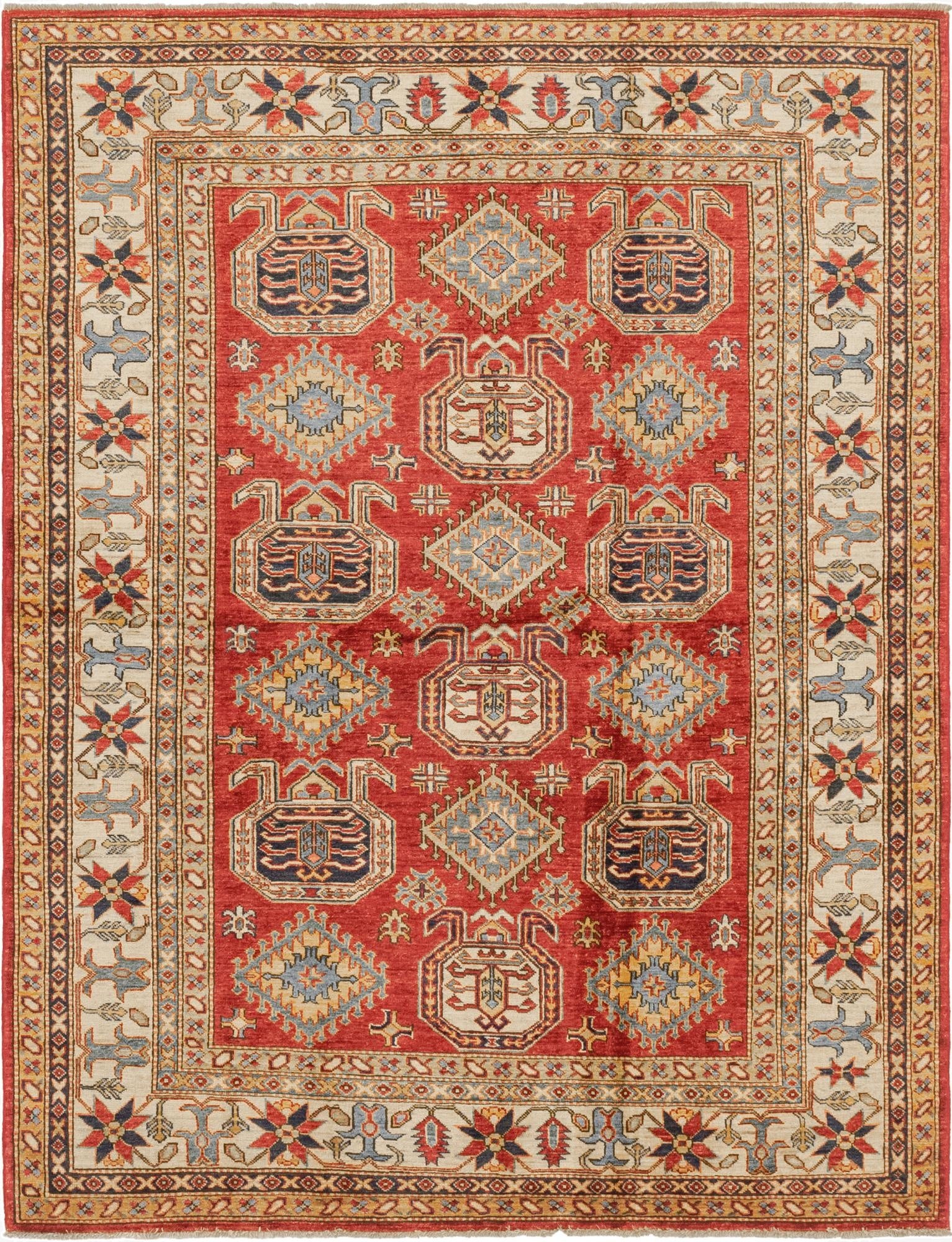 6' 1 x 7' 11  Hand Knotted Kazak Oriental Rug