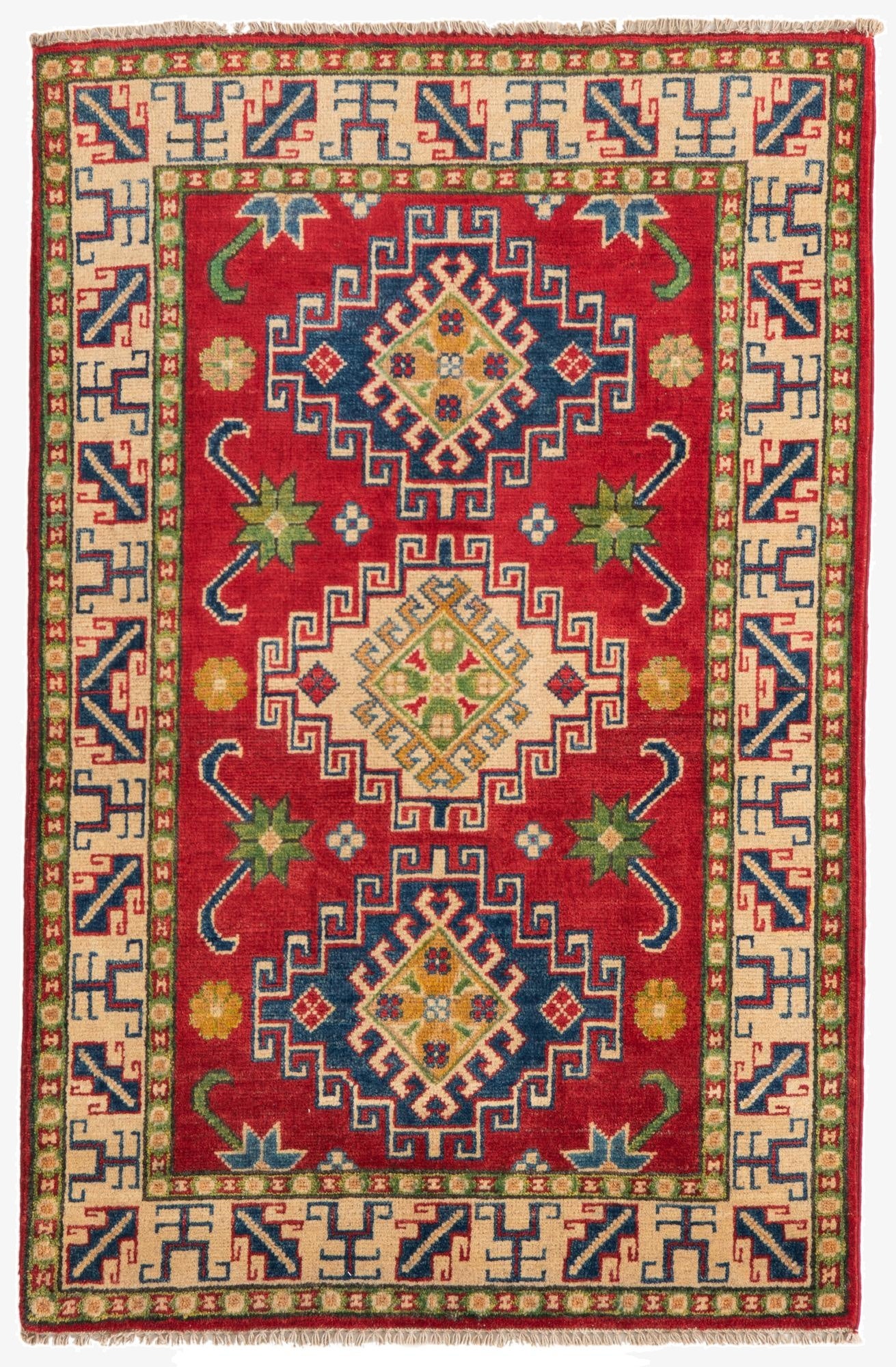 2' 8 x 4' 3  Hand Knotted Kazak Rug