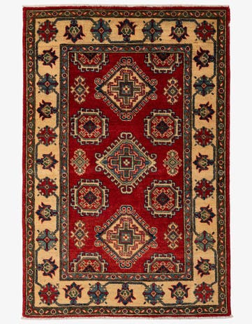3' 4 x 5' 2 Hand Knotted Kazak Rug