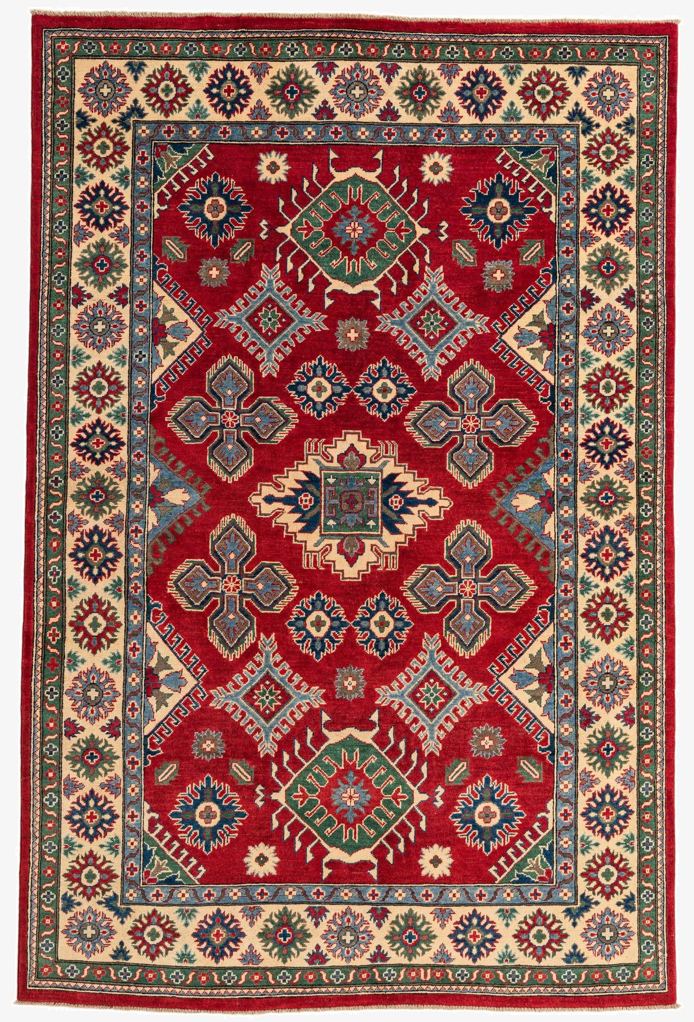 6' x 9' 2  Hand Knotted Kazak Rug