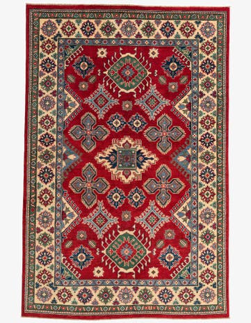 6' x 9' 2 Hand Knotted Kazak Rug