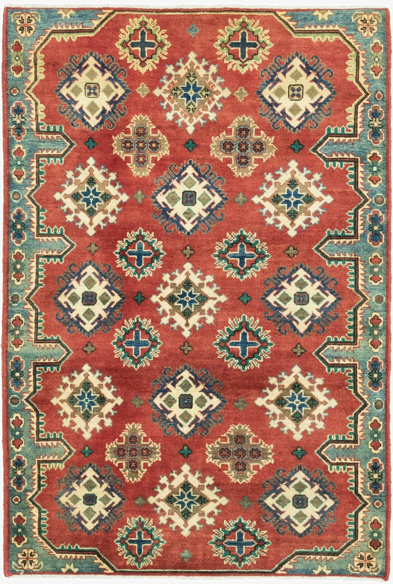 4' x 6'  Hand Knotted Kazak Rug