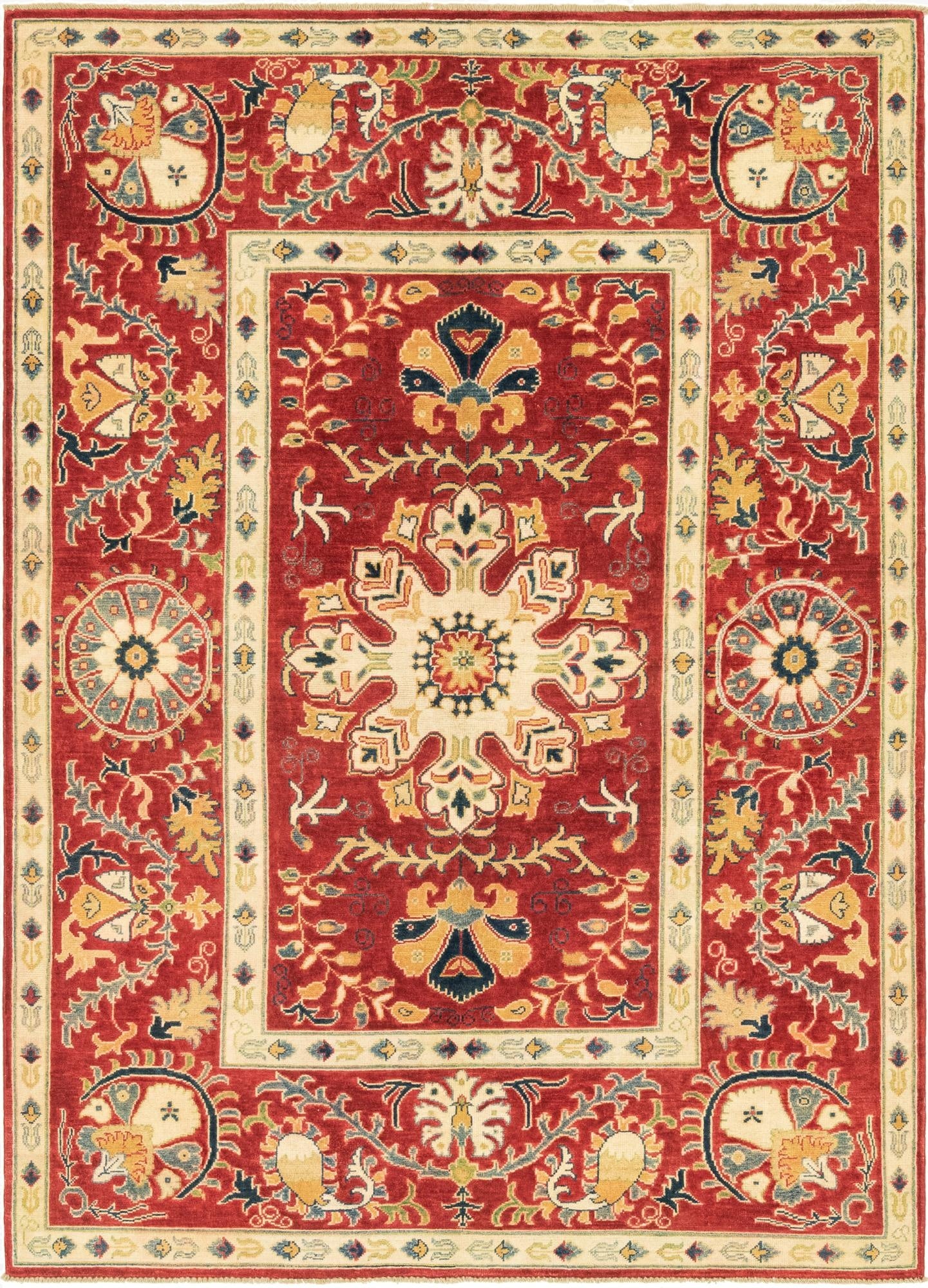 5' 8 x 7' 9  Hand Knotted Kazak Rug