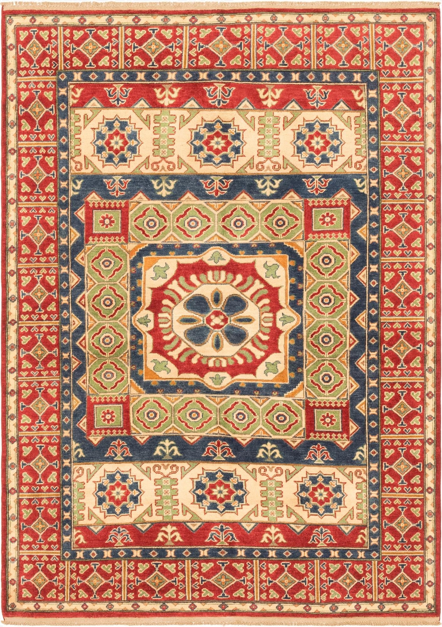 5' 7 x 7' 10  Hand Knotted Kazak Rug