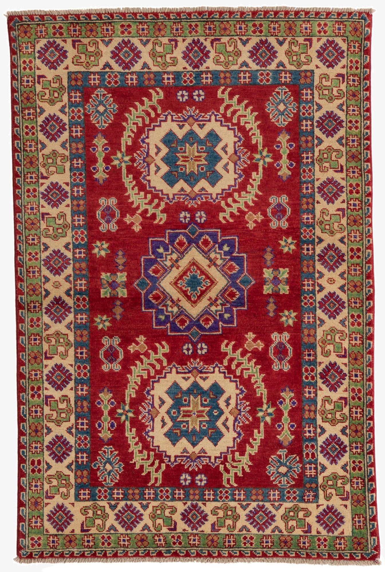 3' 4 x 5' 1  Hand Knotted Kazak Rug
