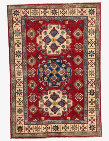 4' x 5' 9 Hand Knotted Kazak Rug