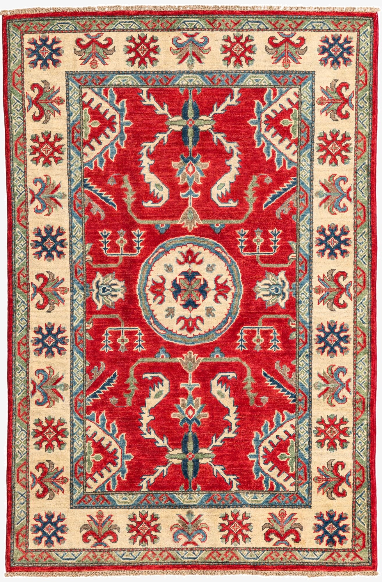 4' x 6'  Hand Knotted Kazak Rug