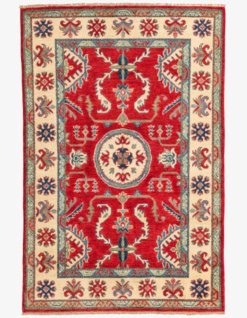 4' x 6' Hand Knotted Kazak Rug