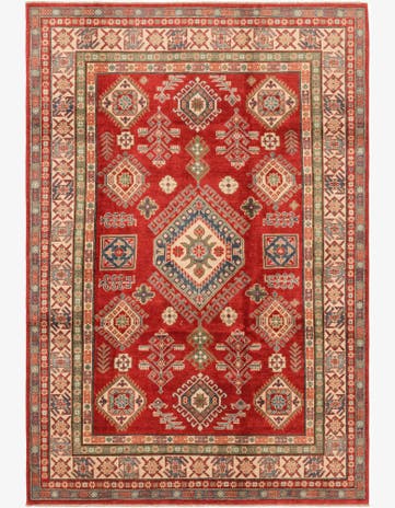 6' 6 x 9' 9 Hand Knotted Kazak Rug