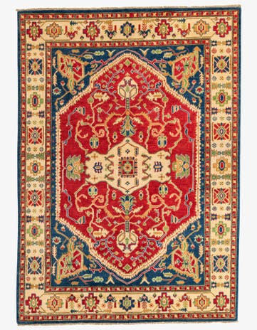 5' 7 x 8' Hand Knotted Kazak Rug