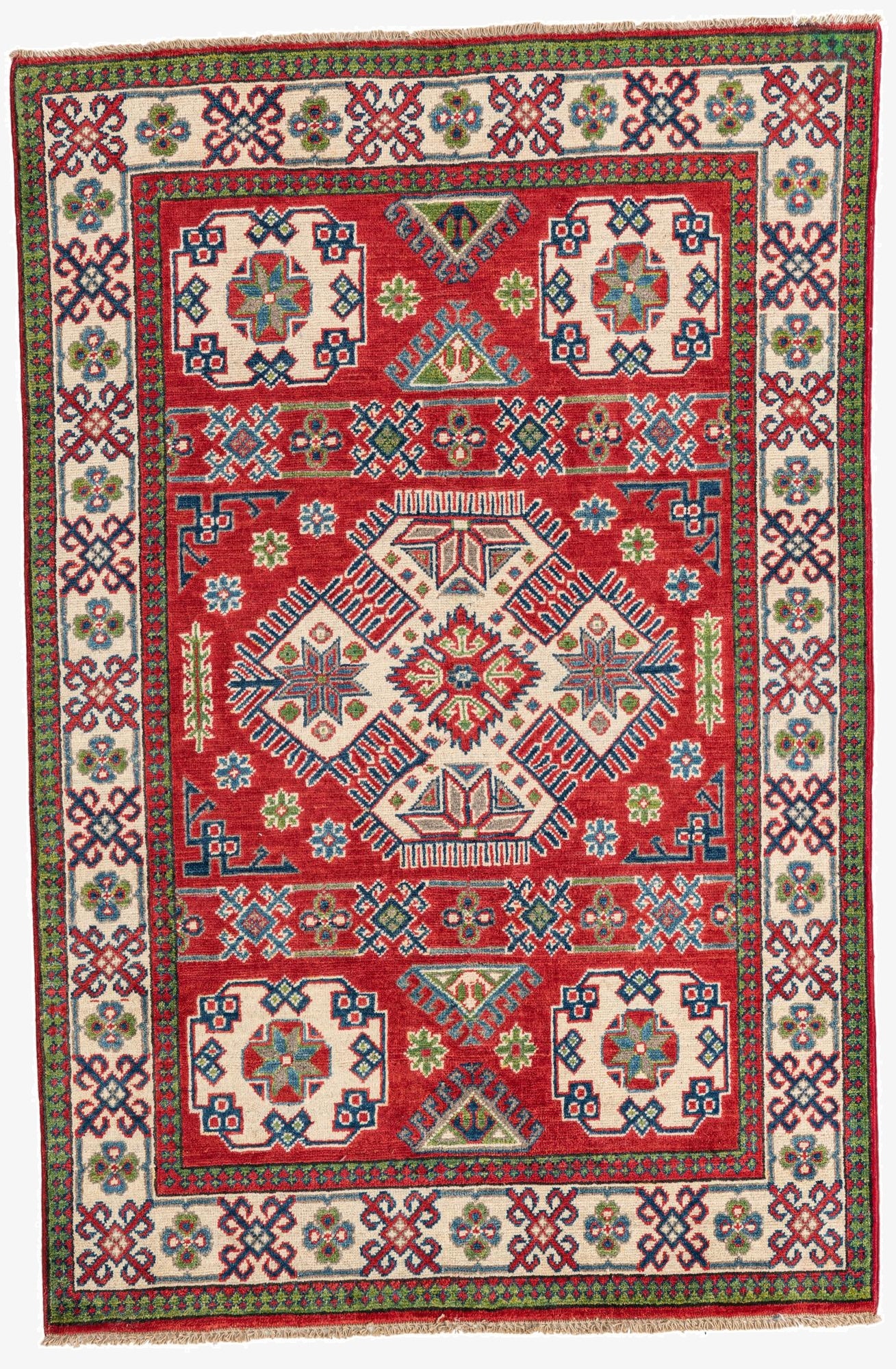4' x 6' Hand Knotted Kazak Rug