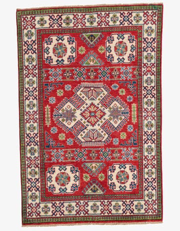 4' x 6' Hand Knotted Kazak Rug