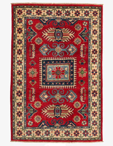 4' x 6' Hand Knotted Kazak Rug