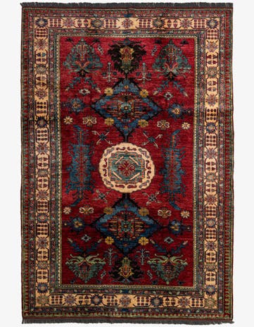6' 9 x 9' 8 Hand Knotted Kazak Wool Rug