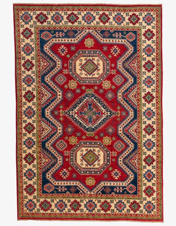 6' x 9' Hand Knotted Kazak Rug