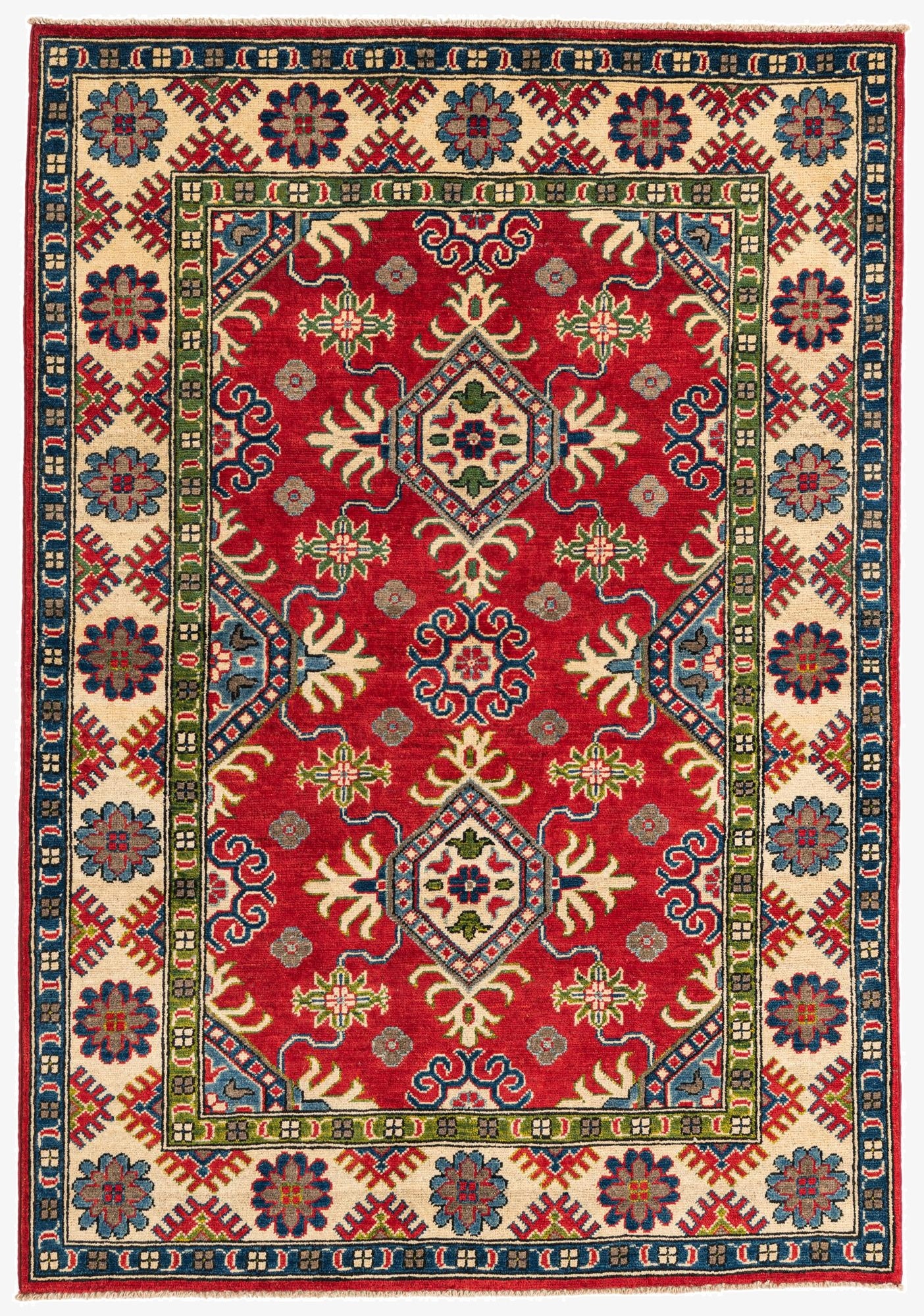 4' x 5' 10  Hand Knotted Kazak Rug