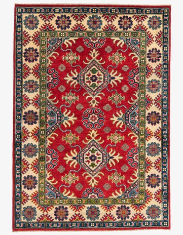 4' x 5' 10 Hand Knotted Kazak Rug