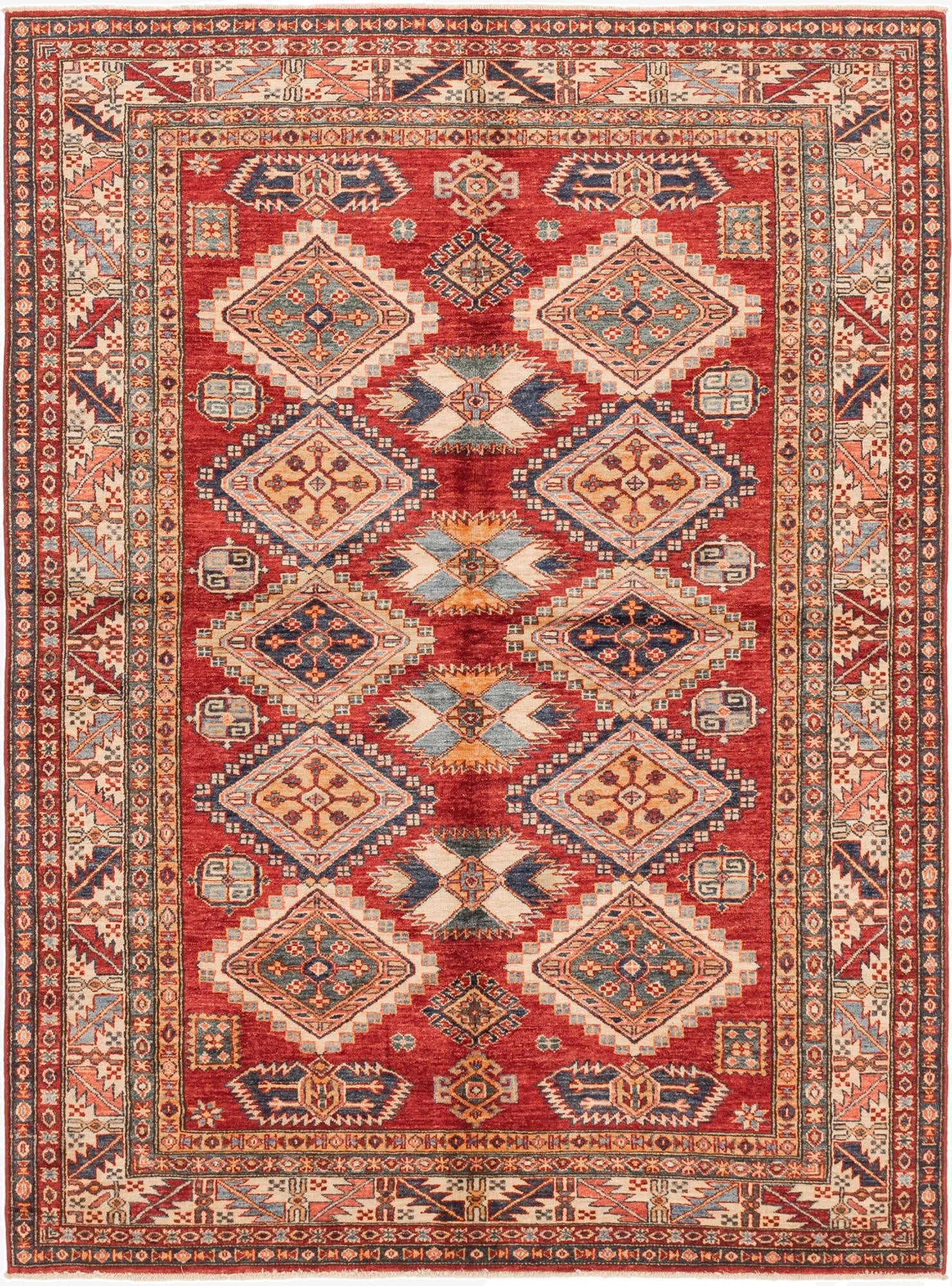 5' 9 x 7' 11  Hand Knotted Kazak Oriental Rug