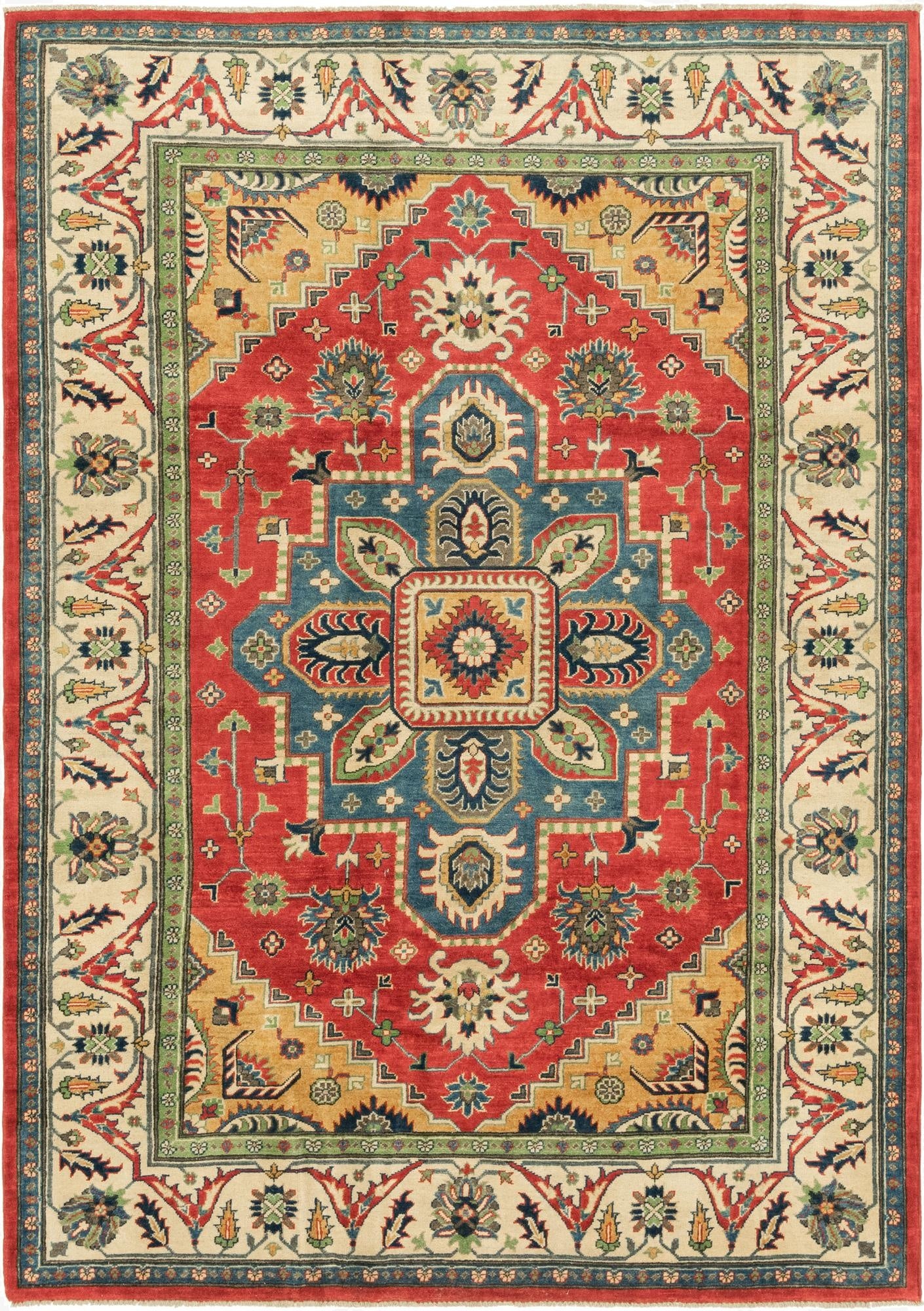 6' 8 x 9' 6  Hand Knotted Kazak Rug