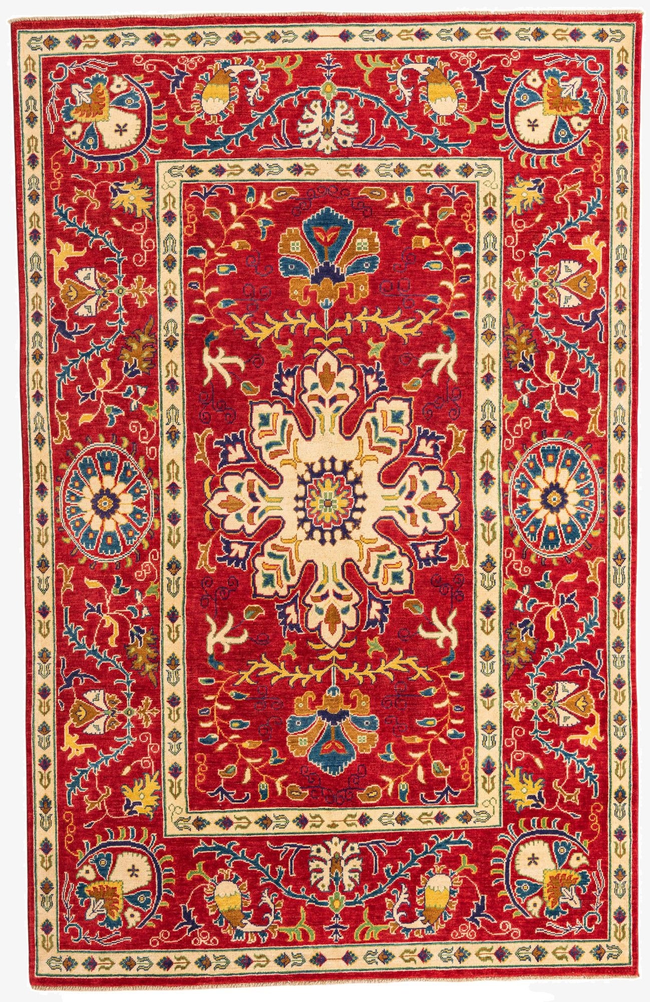 5' 10 x 9' 3  Hand Knotted Kazak Rug