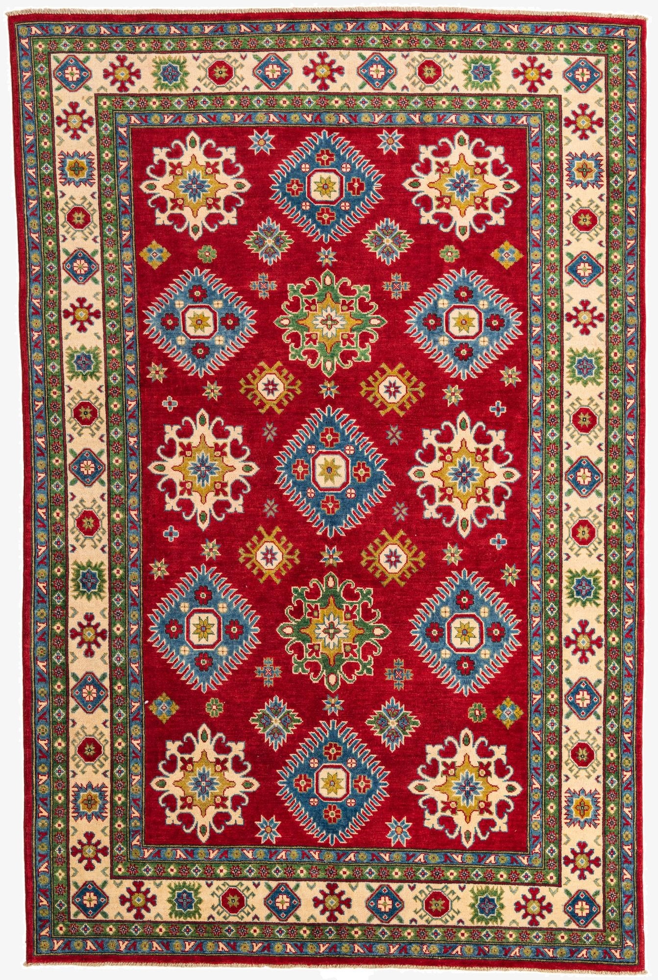 6' 5 x 9' 10 Hand Knotted Kazak Rug