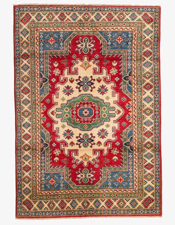 4' x 5' 8 Hand Knotted Kazak Rug