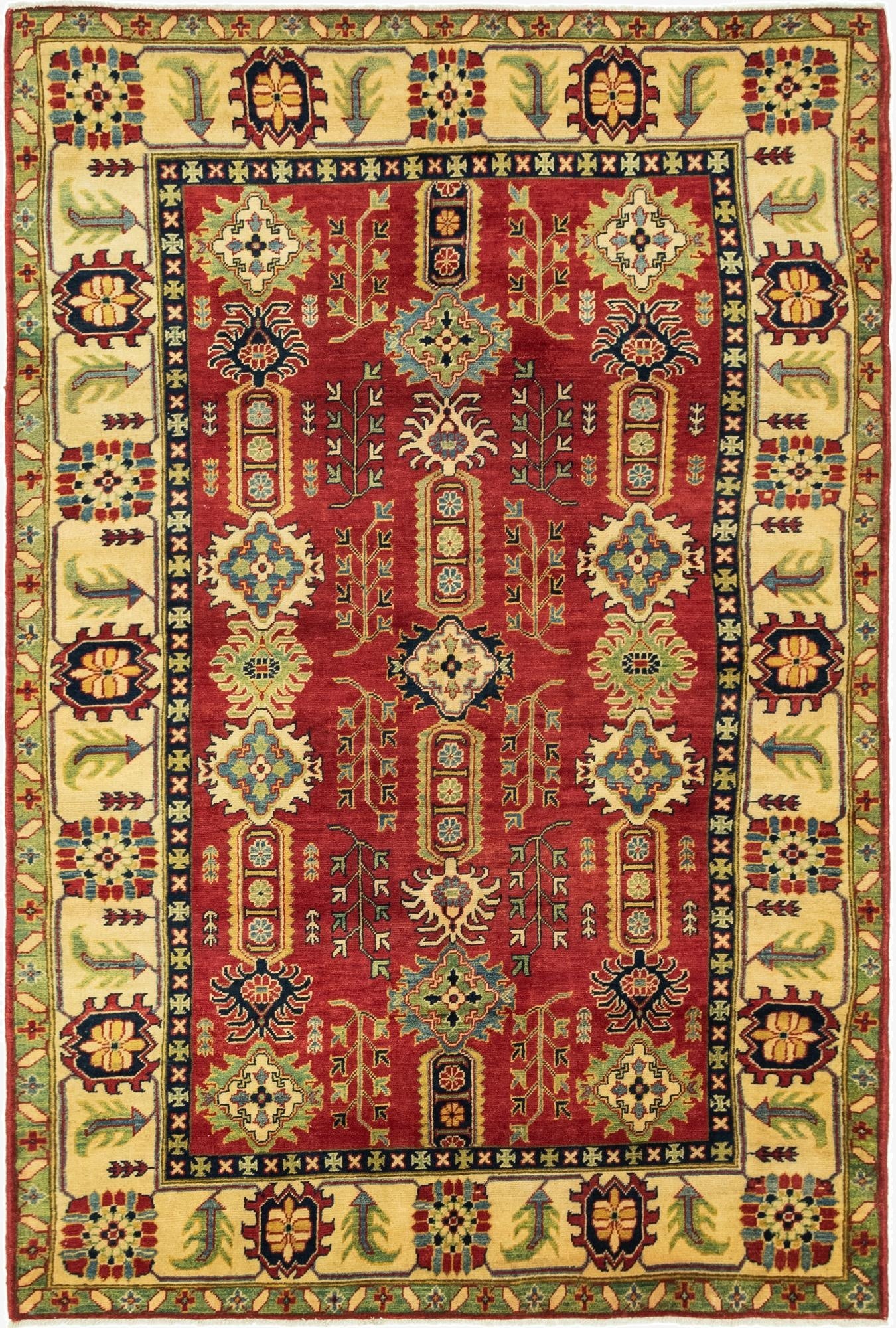 5' 6 x 8' 7  Hand Knotted Kazak Rug