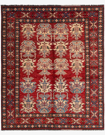 5' 3 x 6' 4 Hand Knotted Kazak Wool Rug