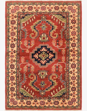 3' 4 x 5' Hand Knotted Kazak Rug