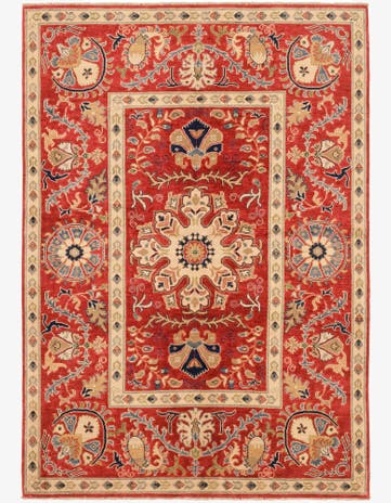 5' 2 x 7' 3 Hand Knotted Kazak Rug
