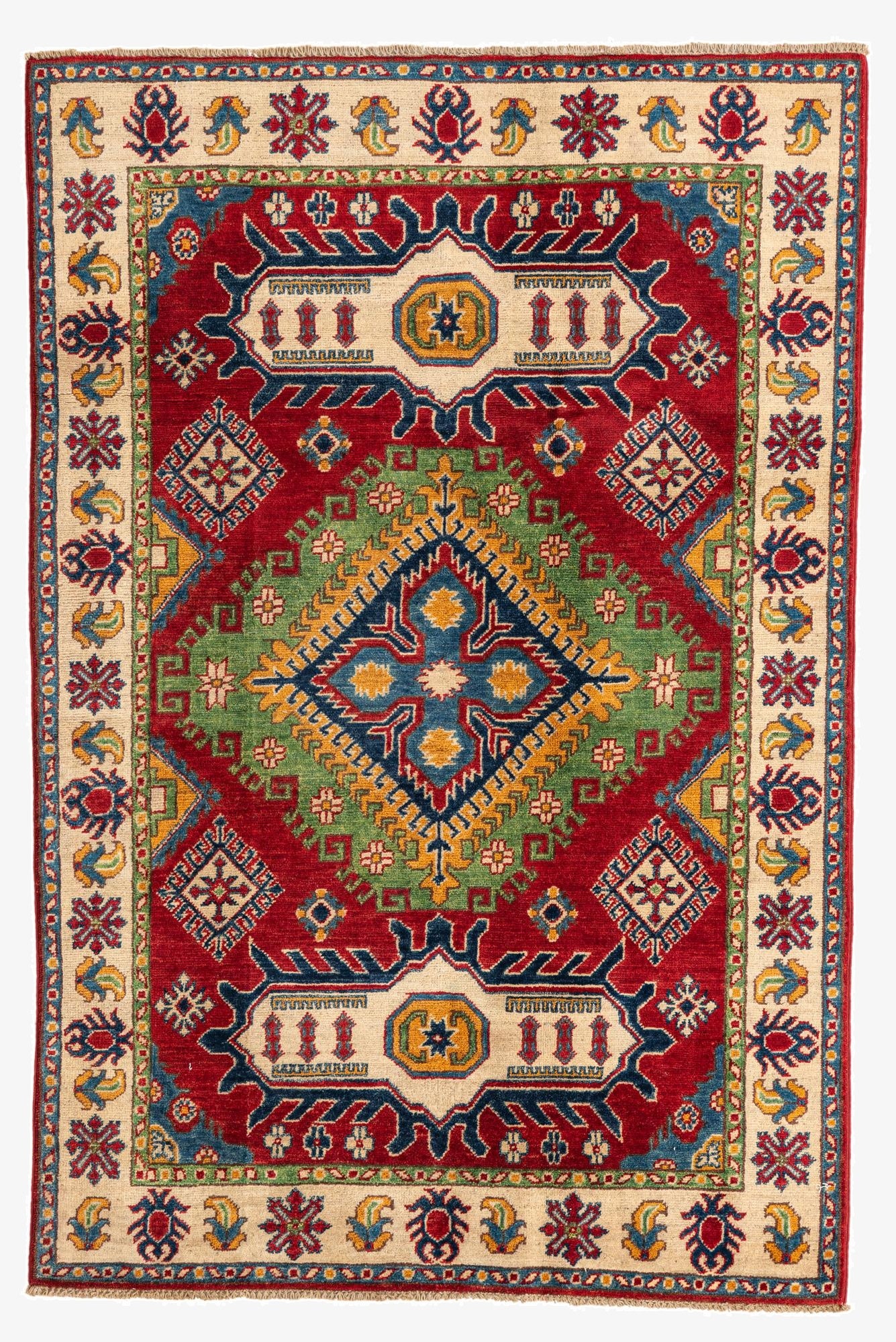 4' x 6'  Hand Knotted Kazak Rug