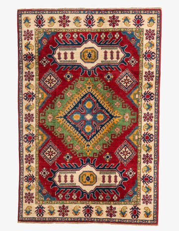 4' x 6' Hand Knotted Kazak Rug